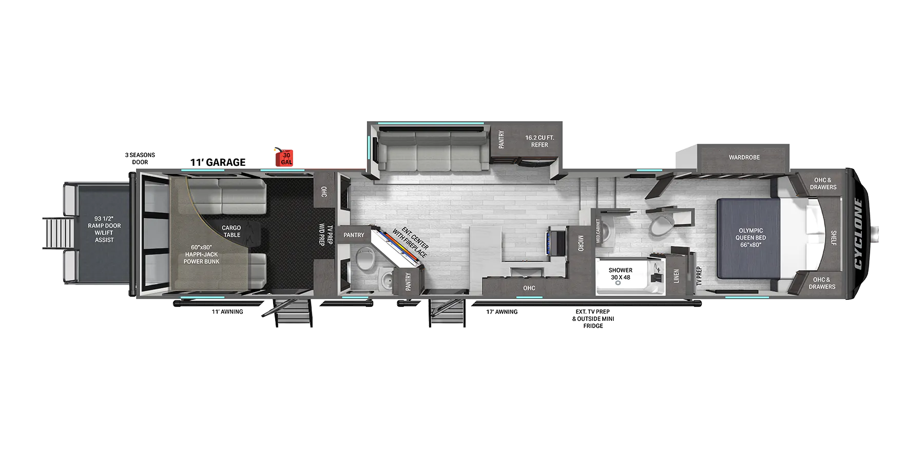 Heartland Cyclone 3511 floor plan