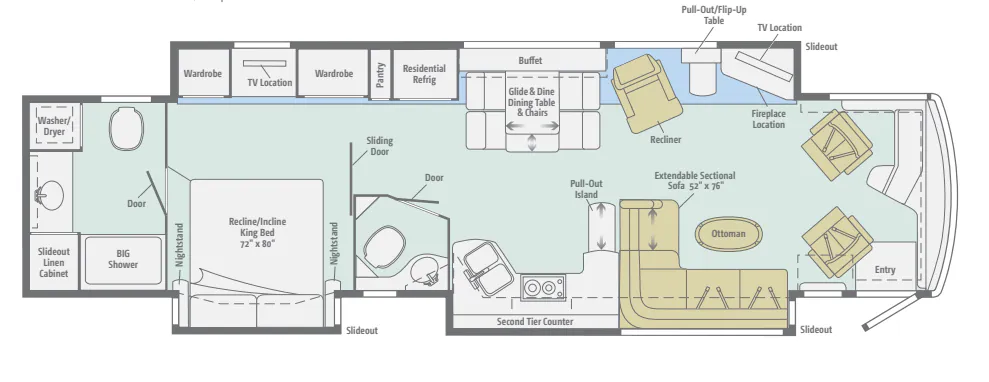 Winnebago Ellipse Ultra 42QL floor plan