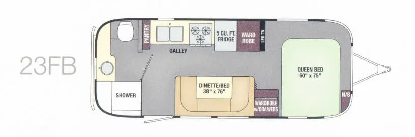 Airstream Flying Cloud 23FB floor plan