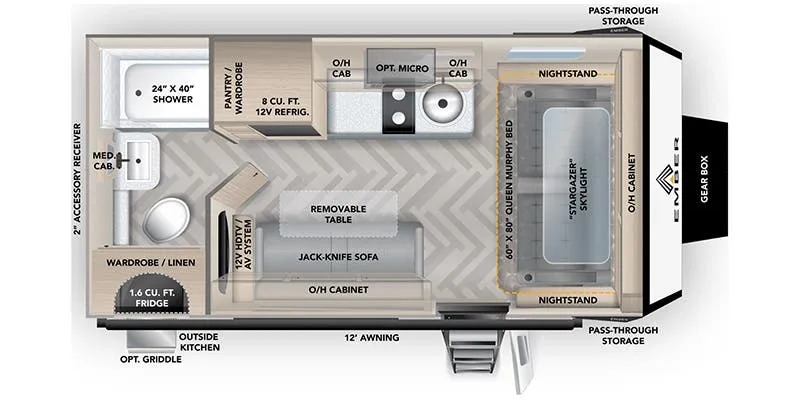 2023 Ember RV Overland Series 170MRB floor plan