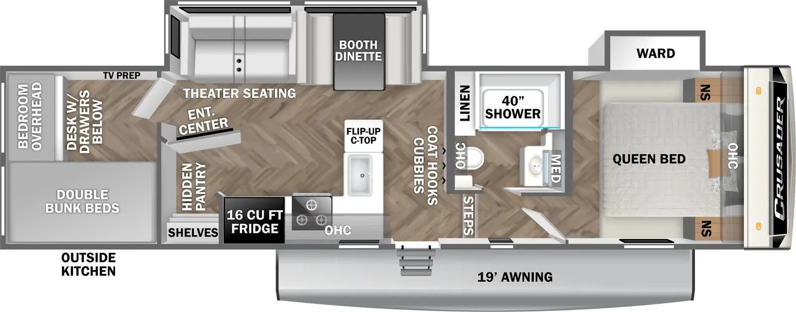 Prime Time Crusader 295BHS floor plan
