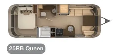 Airstream Flying Cloud 25RB QUEEN floor plan