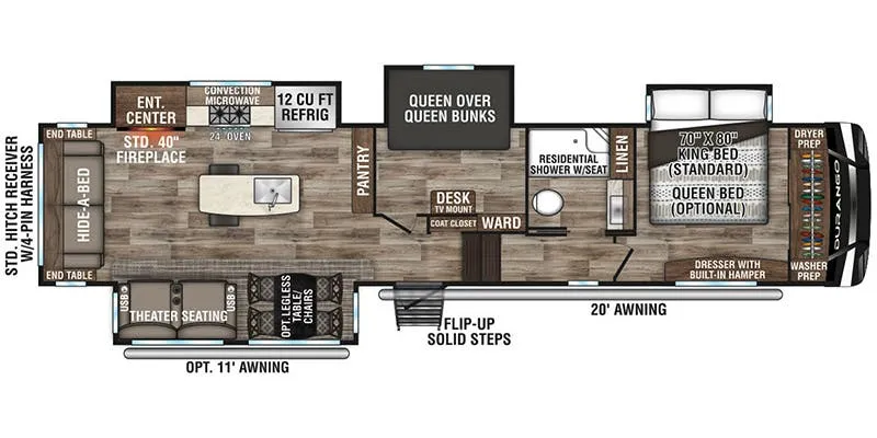 K-Z Durango D343MBQ floor plan