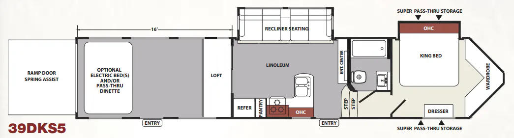 Forest River XLR Nitro 39DKS5 floor plan