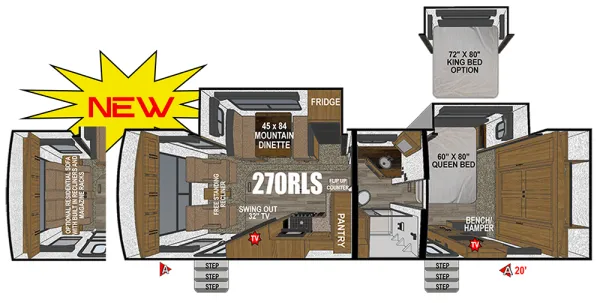 2026 Outdoors RV Black Stone Titanium Series 270RLS - Floor plan