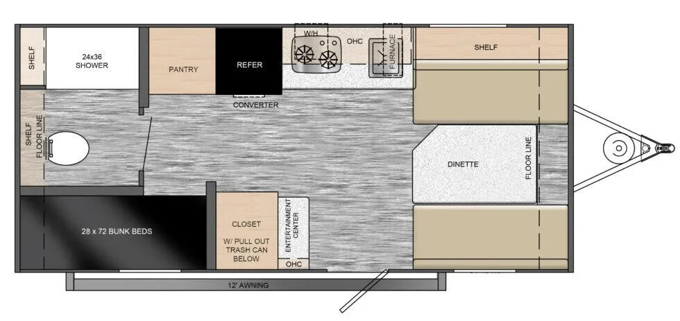 2025 Travel Lite Rove XL 17DB floor plan