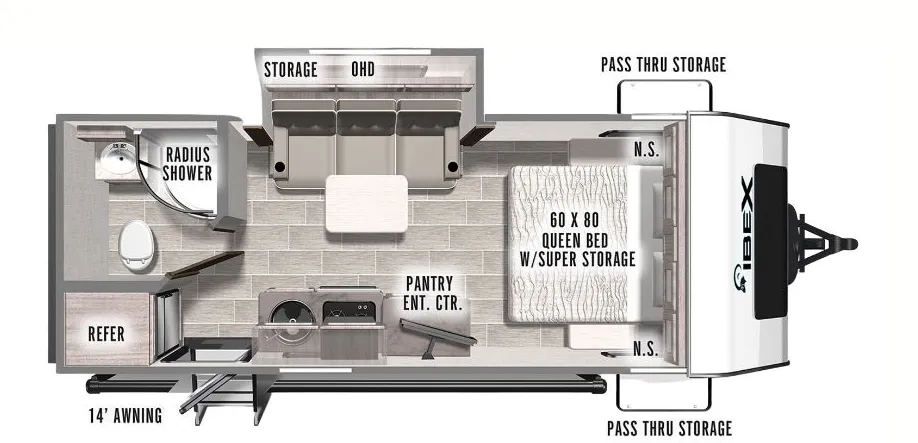 2023 Forest River IBEX 19QBS - Floor plan