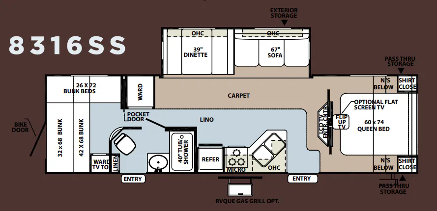 Forest River Rockwood Signature Ultra Lite 8316SS floor plan