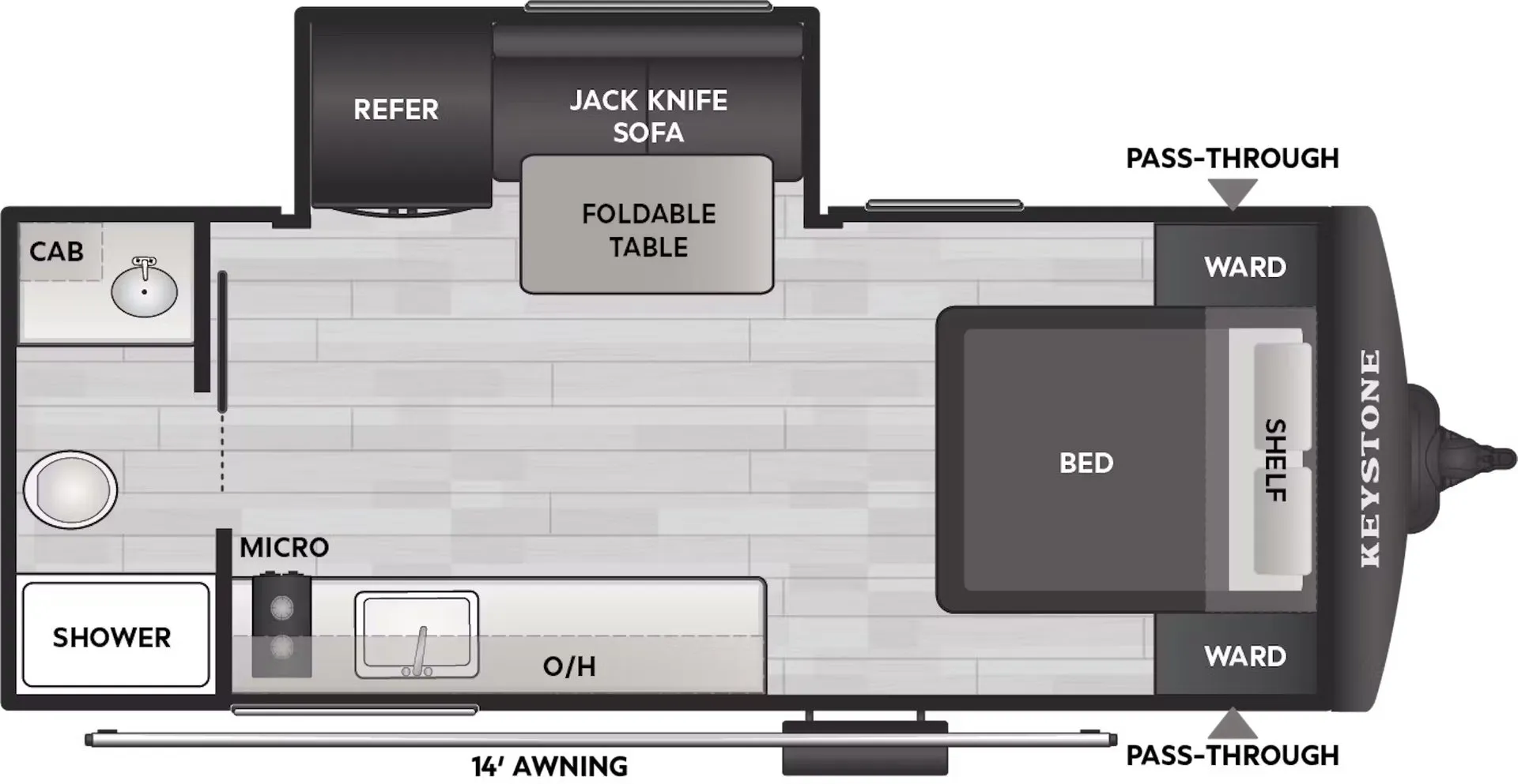 2026 Keystone Bullet Classic 18RBC - Floor plan