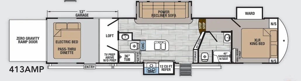 Forest River XLR Thunderbolt 413AMP floor plan