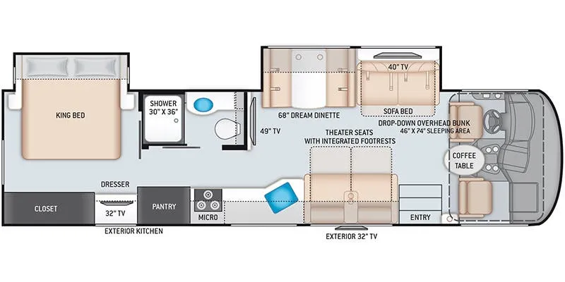 2021 Thor Motor Coach A.C.E 33.1 floor plan
