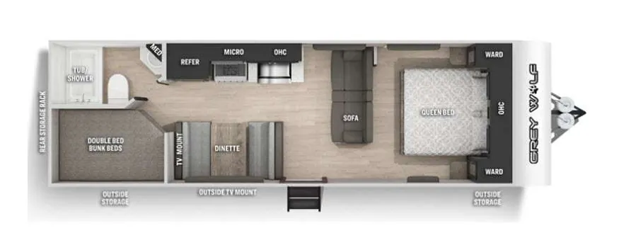2022 Forest River Cherokee Grey Wolf 26DJSE - Floor plan
