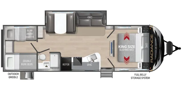 Cruiser RV Radiance 28QD floor plan