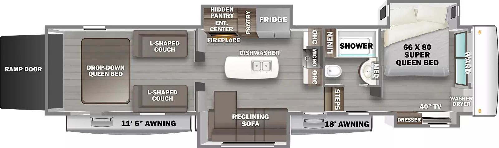 Forest River RiverStone 4514BATH floor plan