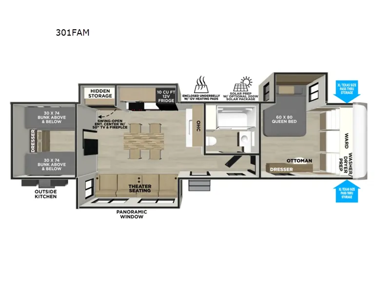 2027 Forest River Salem Hemisphere 301FAM - Floor plan