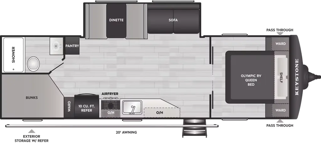 2026 Keystone Hideout 262BH floor plan