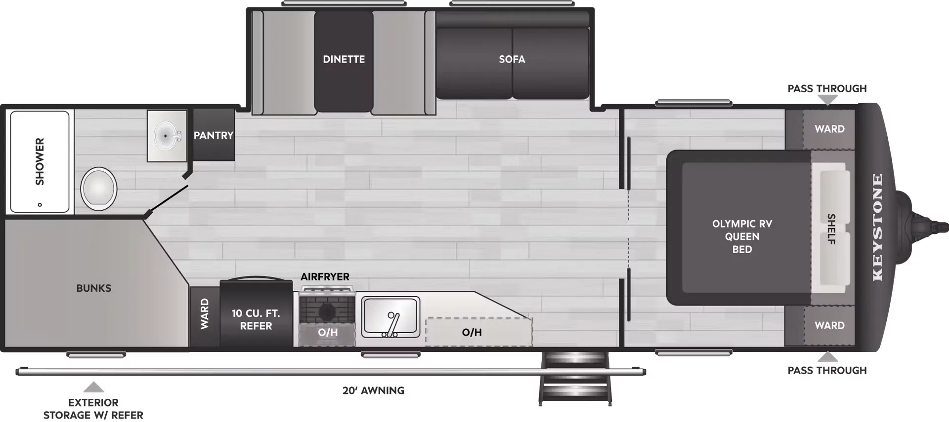 2026 Keystone Hideout 262BH - Floor plan