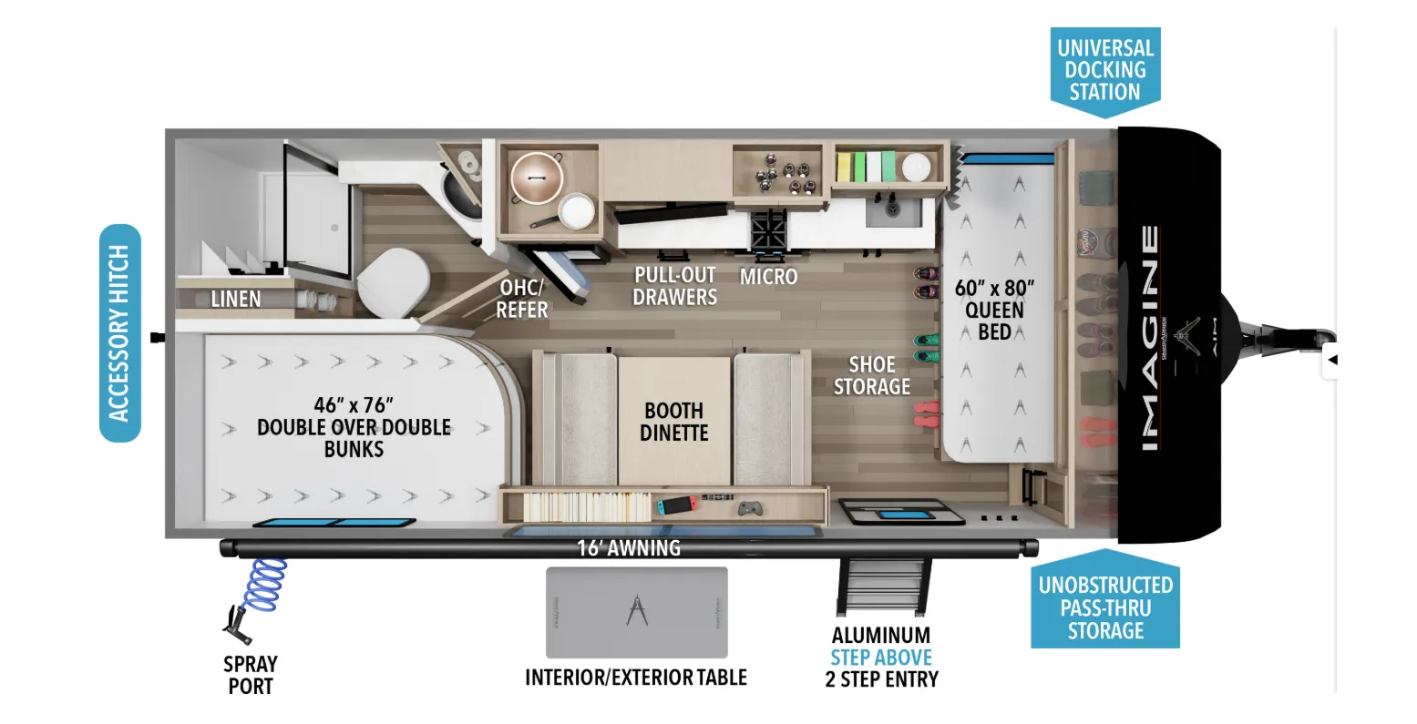 2026 Grand Design Imagine 20BHA - Floor plan