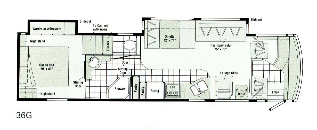 2005 Winnebago JOURNEY 36G - Floor plan