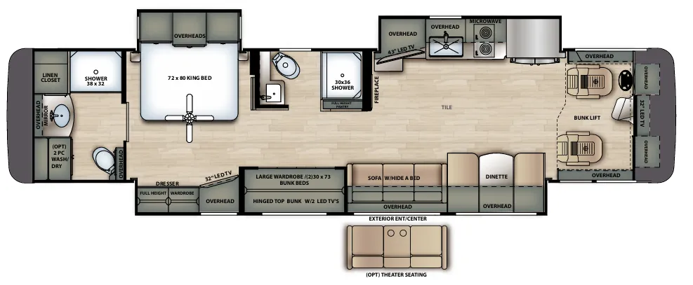 Forest River Berkshire XL 40E floor plan