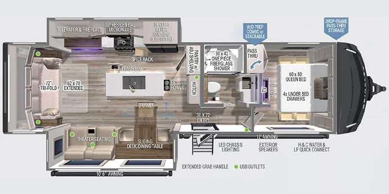 2026 Brinkley Model Z AIR 297 - Floor plan