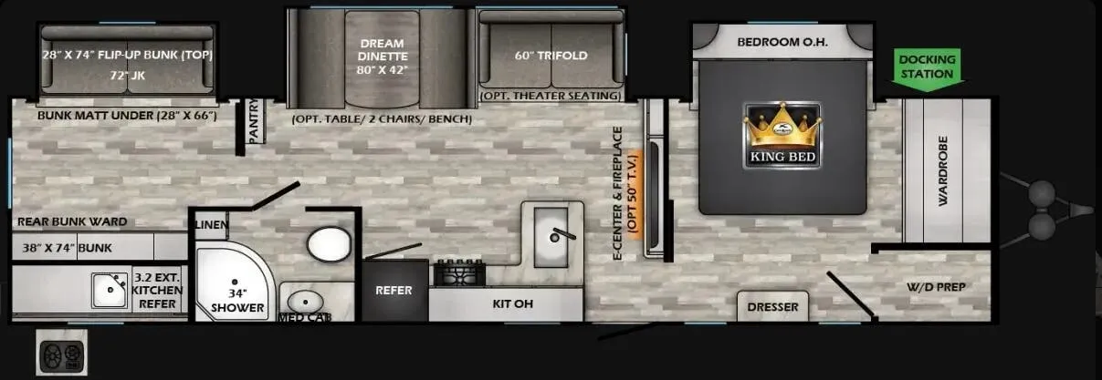 CrossRoads Cruiser Aire 34BHS floor plan