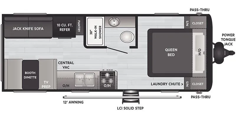 2022 Keystone Hideout 202RD - Floor plan