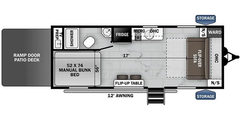 Forest River Cherokee Wolf Pack Lite 22-17 floor plan