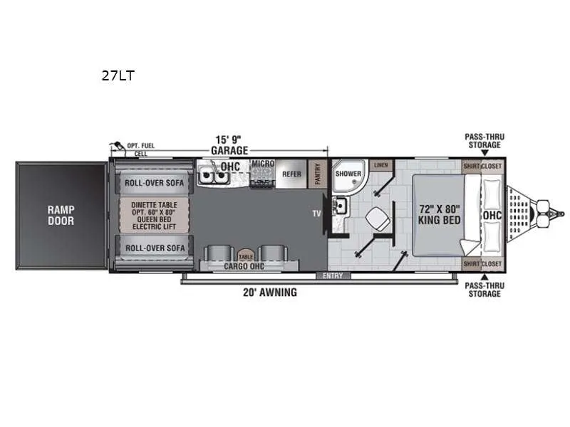 2021 Forest River Work and Play 27LT - Floor plan
