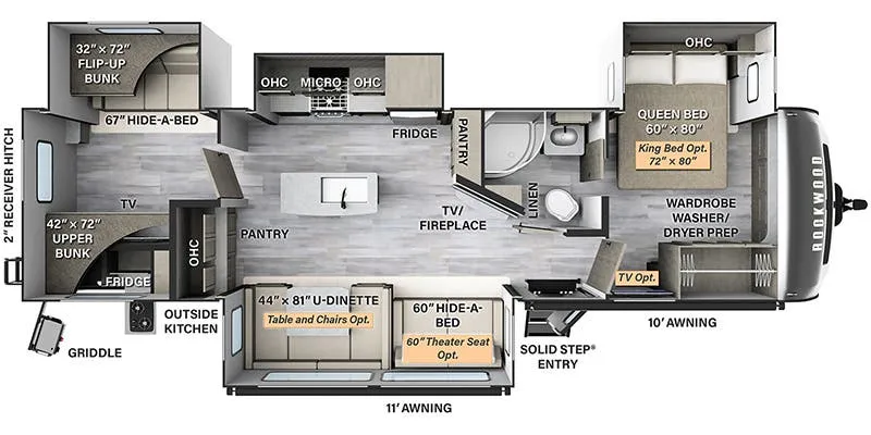 2024 Forest River Rockwood Signature 8336BH - Floor plan