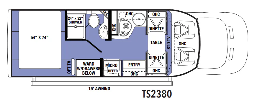 Forest River Sunseeker TS TS2380 floor plan
