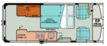Sportsmobile Promaster 131S floor plan