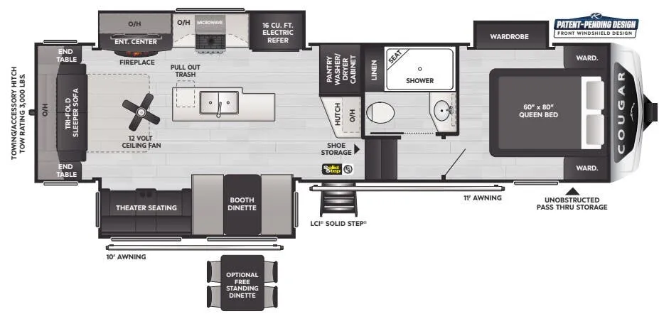 Keystone Cougar 290RLS floor plan