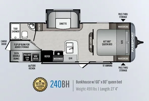 Keystone Passport SL Series 240BH floor plan