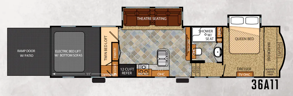 Forest River Vengeance Touring Edition 36A11 floor plan