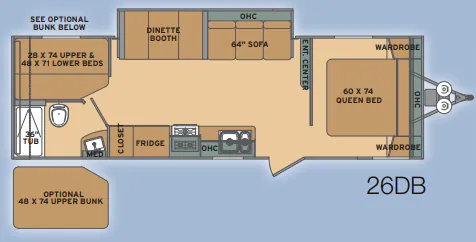 Shasta Oasis 26DB floor plan