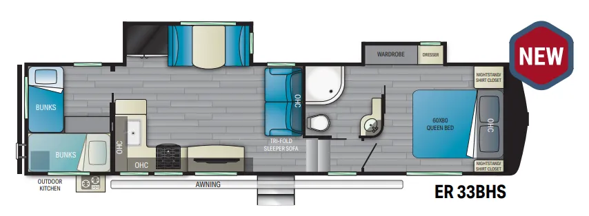 Heartland ElkRidge 33BHS floor plan
