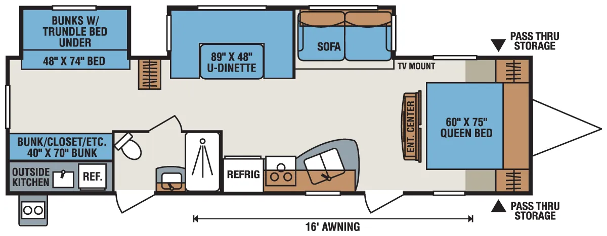 K-Z Sportsmen S322BHK floor plan