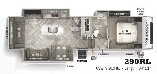 Forest River Wildwood Heritage Glen 290RL floor plan