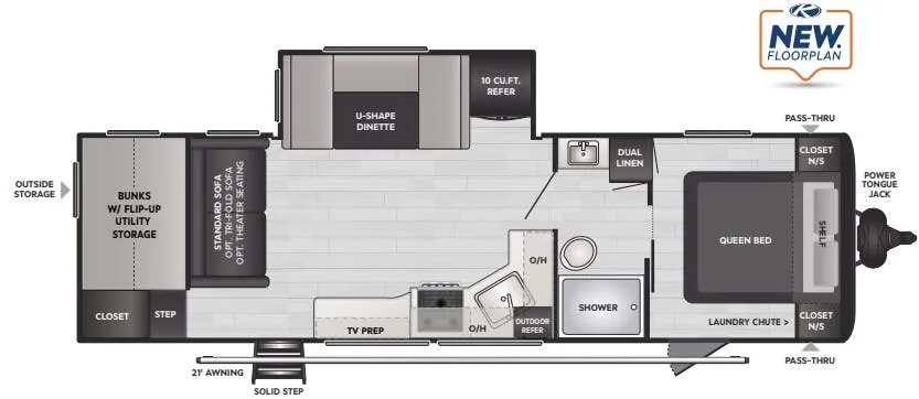 Keystone Hideout 28BUS floor plan