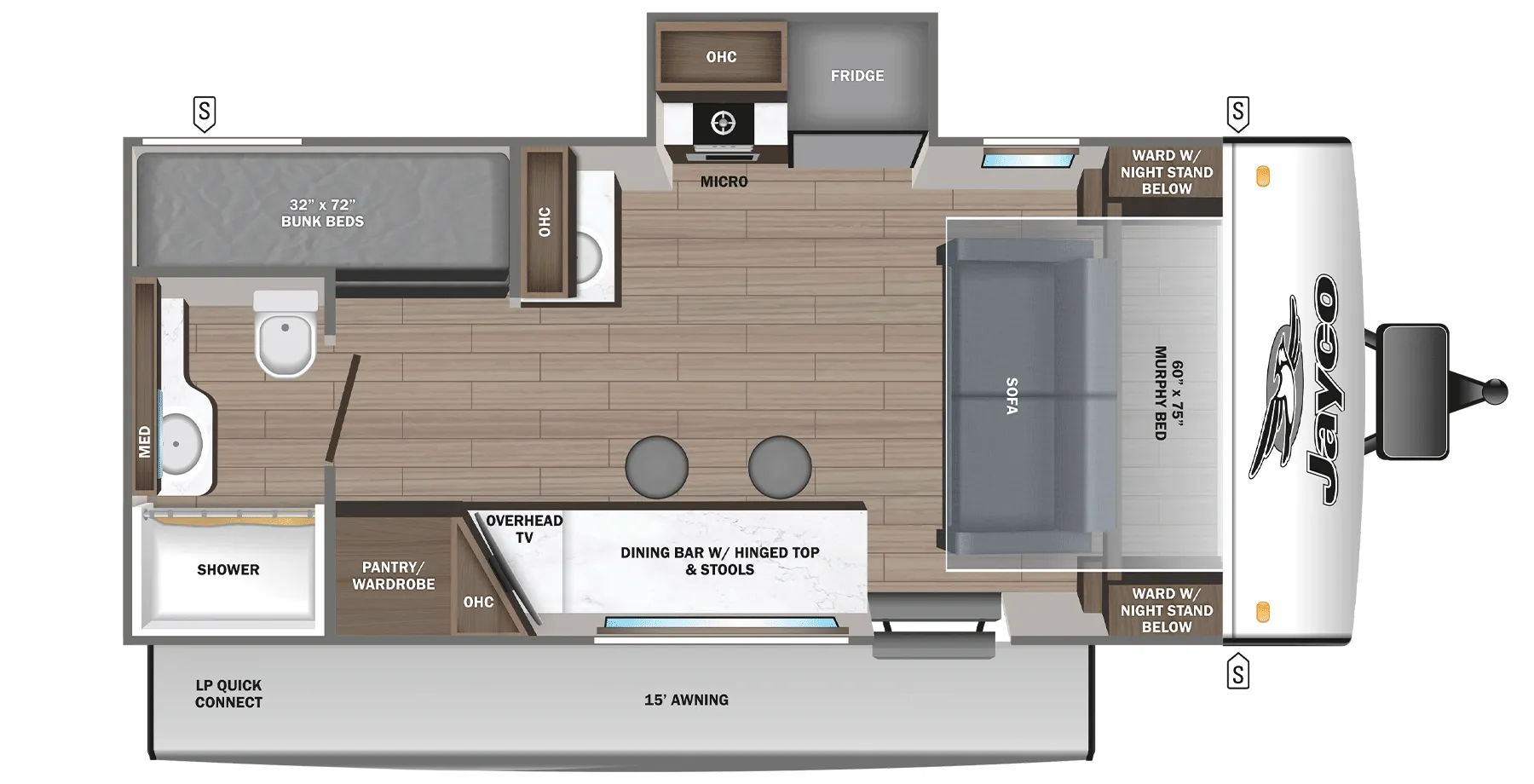 2025 Jayco Jay Feather Air 18MBH - Floor plan