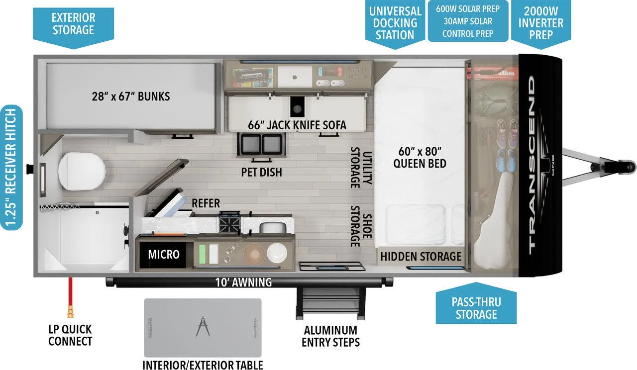 2025 Grand Design Transcend One 151BH - Floor plan