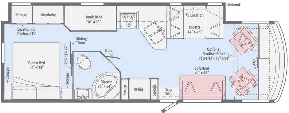 Winnebago Sunstar 31BE floor plan