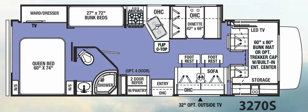 Forest River Sunseeker 3270S floor plan