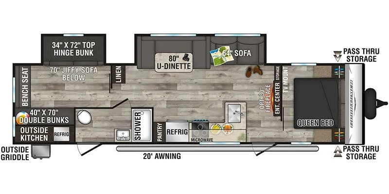 K-Z Sportsmen SE 332BHKSE floor plan