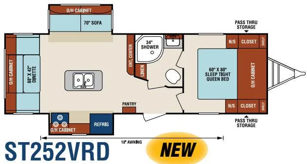 2018 Venture RV SportTrek ST252VRD floor plan