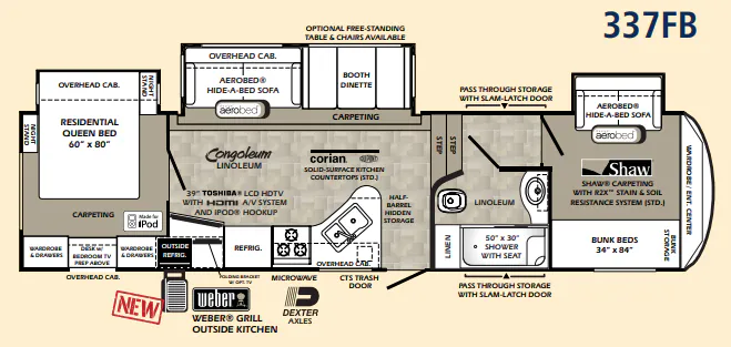 Forest River Wildcat 337FB floor plan