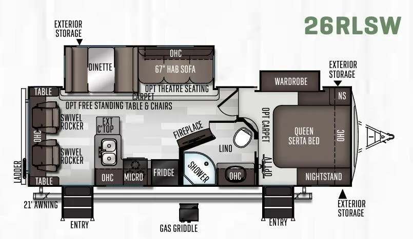 Forest River Flagstaff Super Lite 26RLSW floor plan
