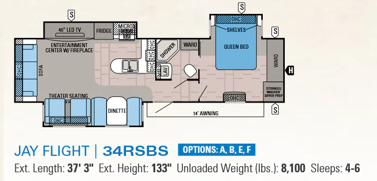 Jayco Jay Flight 34RSBS floor plan