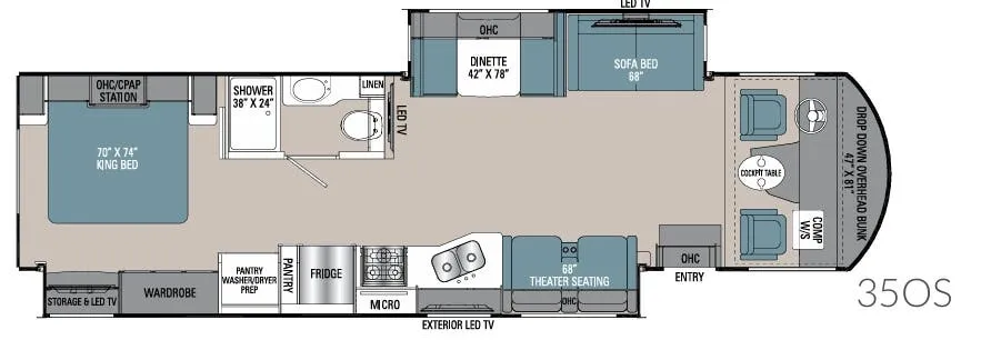 2020 Coachmen Mirada 35OS - Floor plan